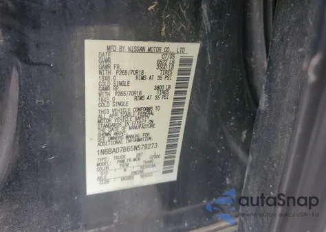 2005 Nissan Titan Xe from USA, damaged, VIN 1N6BA07B65N579273